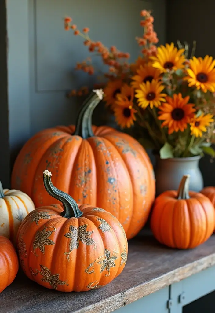 30 Halloween Apartment Decor Ideas That Are Scary-Cute 29 30 Halloween Apartment Decor Ideas That Are Scary-Cute - 29. Creative Pumpkin Displays