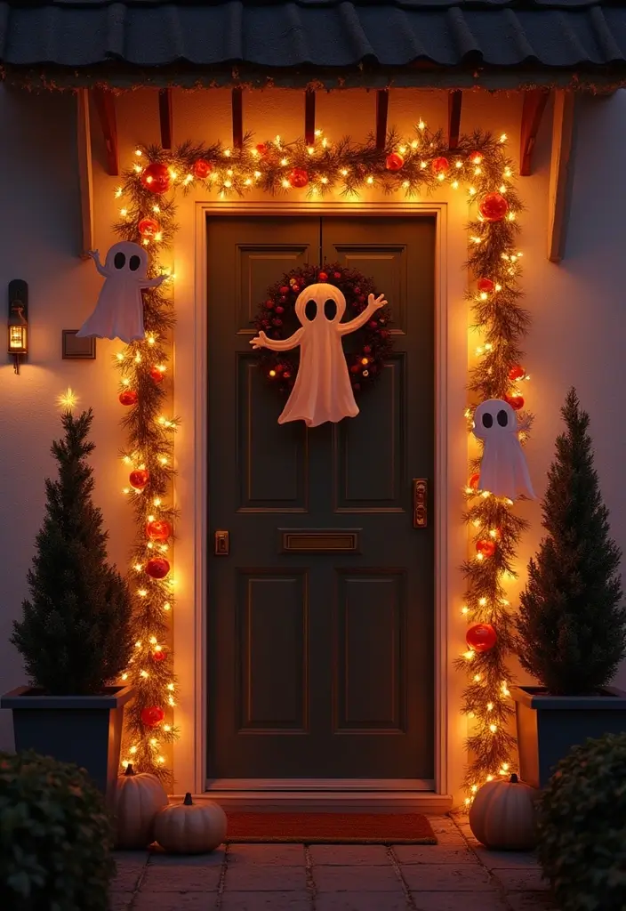 30 Halloween Apartment Decor Ideas That Are Scary-Cute 4 30 Halloween Apartment Decor Ideas That Are Scary-Cute - 4. Ghostly Garlands