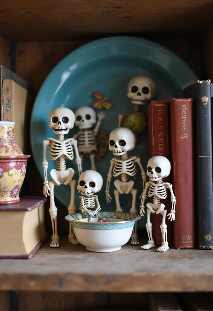 30 Halloween Apartment Decor Ideas That Are Scary-Cute 7 30 Halloween Apartment Decor Ideas That Are Scary-Cute - 7. Playful Skeleton Accents