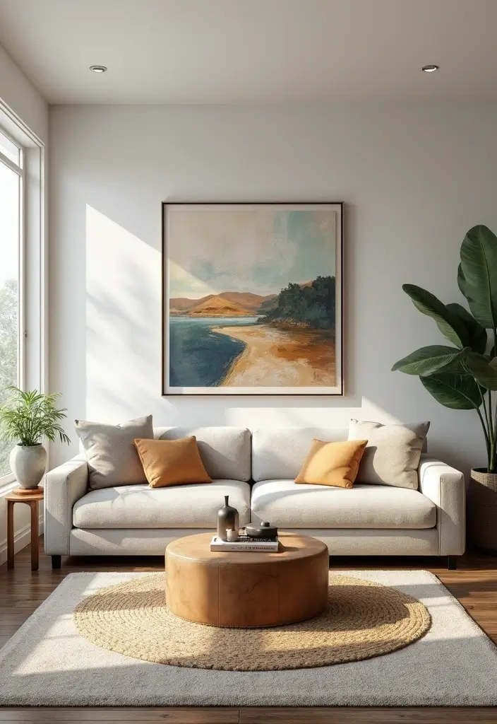 30+ Living Room Decor Ideas Apartment Renters Swear By - 11. Create a Focal Point with Art