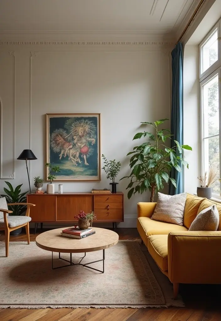 30+ Living Room Decor Ideas Apartment Renters Swear By - 15. Vintage Finds for Character