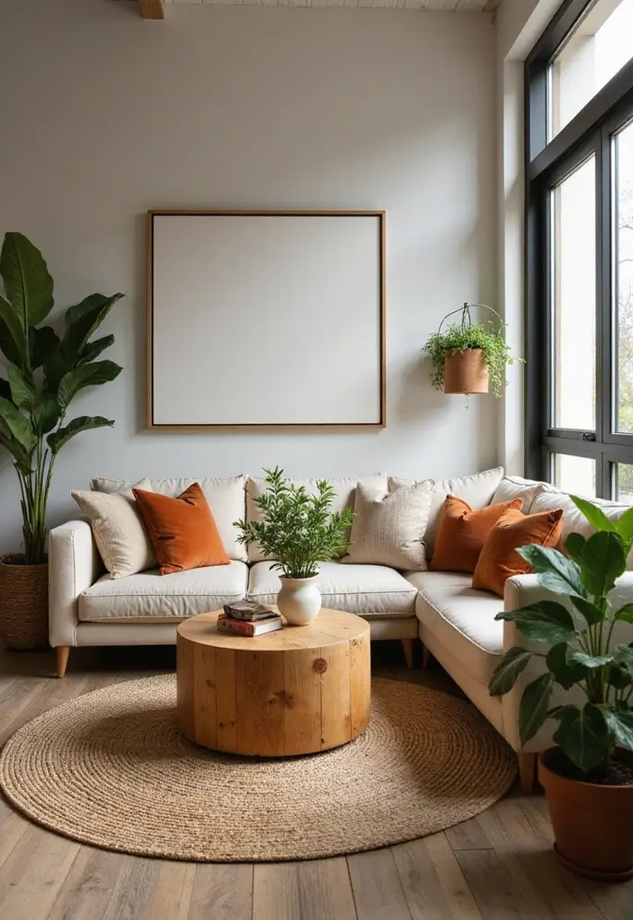 30+ Living Room Decor Ideas Apartment Renters Swear By - 26. Earthy Tones for Cohesion