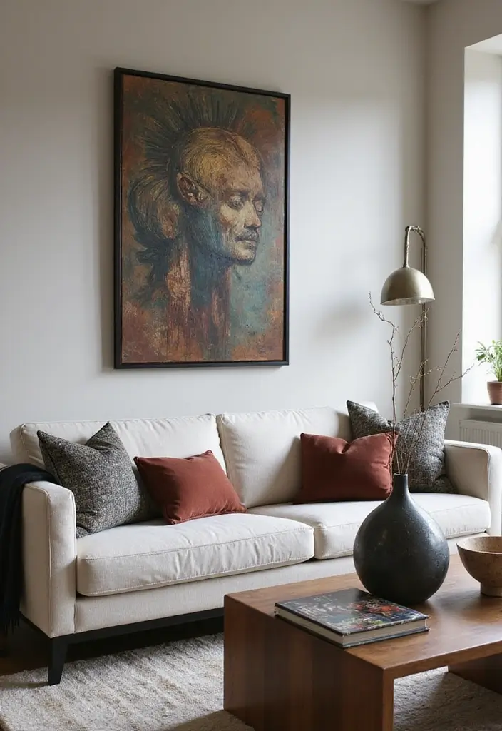 30+ Living Room Decor Ideas Apartment Renters Swear By - 27. Statement Accessories