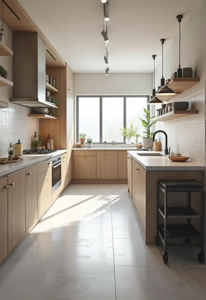 30 Small Kitchen Apartment Layouts That Work Wonders - 22. Efficient Traffic Flow