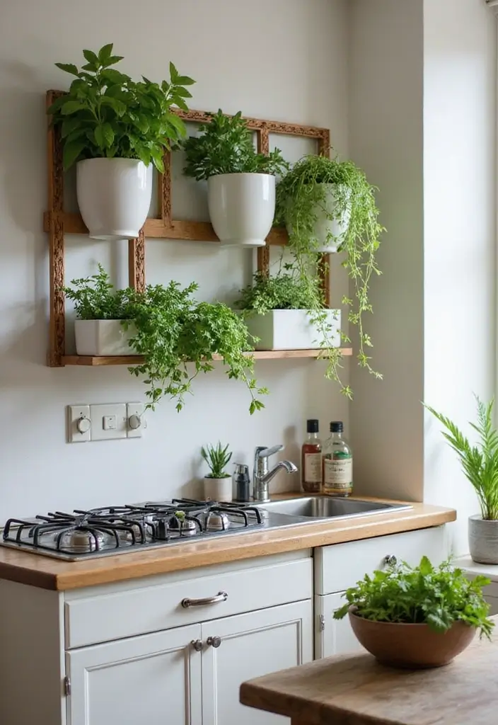 30 Small Kitchen Apartment Layouts That Work Wonders - 9. Vertical Gardens