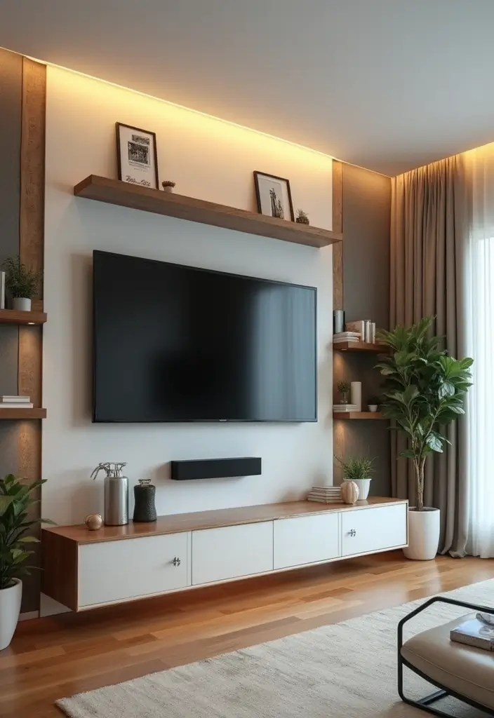 30 Small Living Room Ideas: Cozy and Stylish Apartment Spaces - 17. Wall-Mounted Flat-Screen TVs