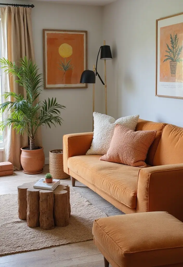 30 Small Living Room Ideas: Cozy and Stylish Apartment Spaces - 25. Add a Warm Color Accent