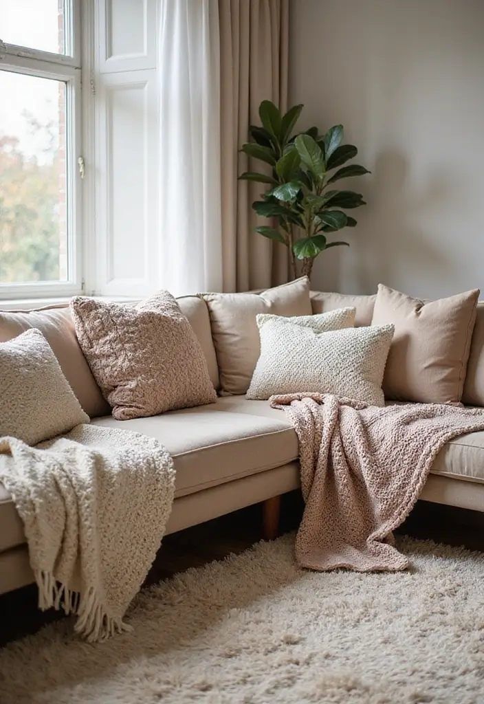 30 Small Living Room Ideas: Cozy and Stylish Apartment Spaces - 4. Soft Textures for Coziness