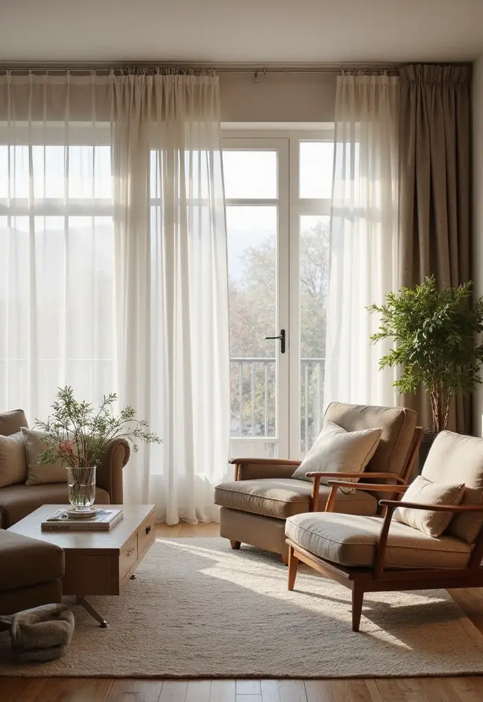 30 Small Living Room Ideas: Cozy and Stylish Apartment Spaces - 9. Sliding Doors or Curtains