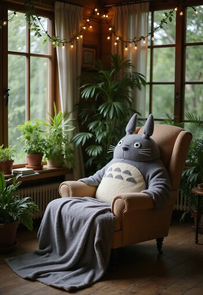 30+ Studio Ghibli Room Apartment Inspirations That Feel Magical 1 30 Studio Ghibli Room Apartment Inspirations That Feel Magical 1. Cozy Totoro Nook