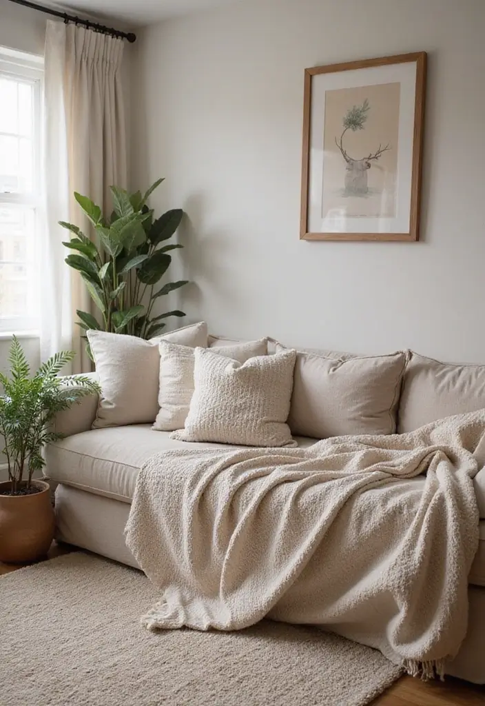 30+ Small Studio Apartment Ideas That Maximize Style and Function 9 30+ Small Studio Apartment Ideas That Maximize Style and Function - 9. Cozy Up with Layered Textiles