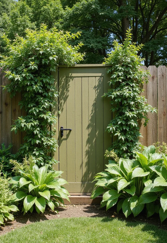 10 Backyard Fence Colors Ideas for Fresh Updated Curb Appeal - 1. Earthy Greens for a Natural Vibe