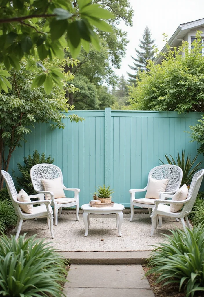 10 Backyard Fence Colors Ideas for Fresh Updated Curb Appeal - 3. Soft Blues for a Tranquil Look