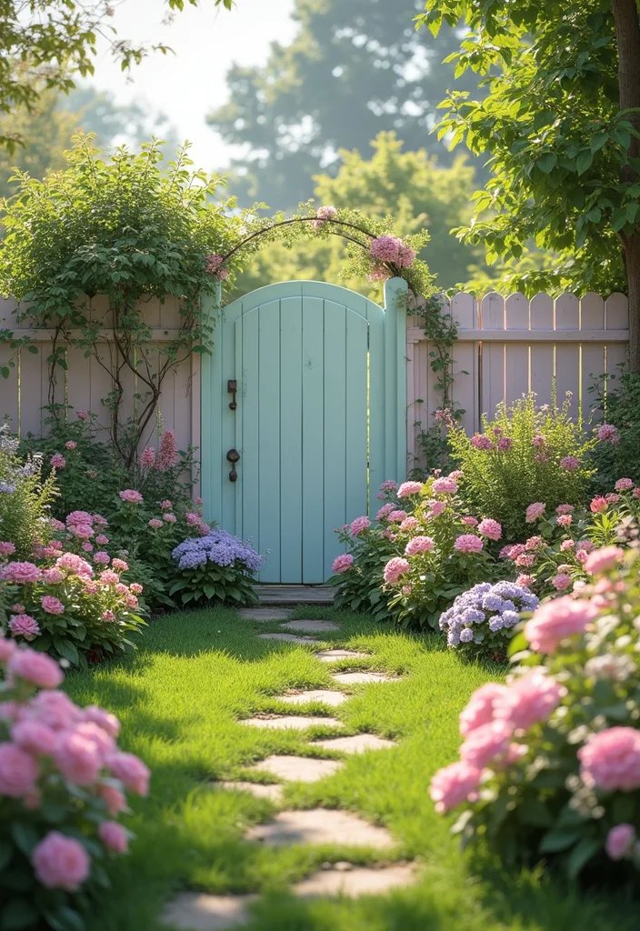 10 Backyard Fence Colors Ideas for Fresh Updated Curb Appeal - 9. Soft Pastels for a Whimsical Touch