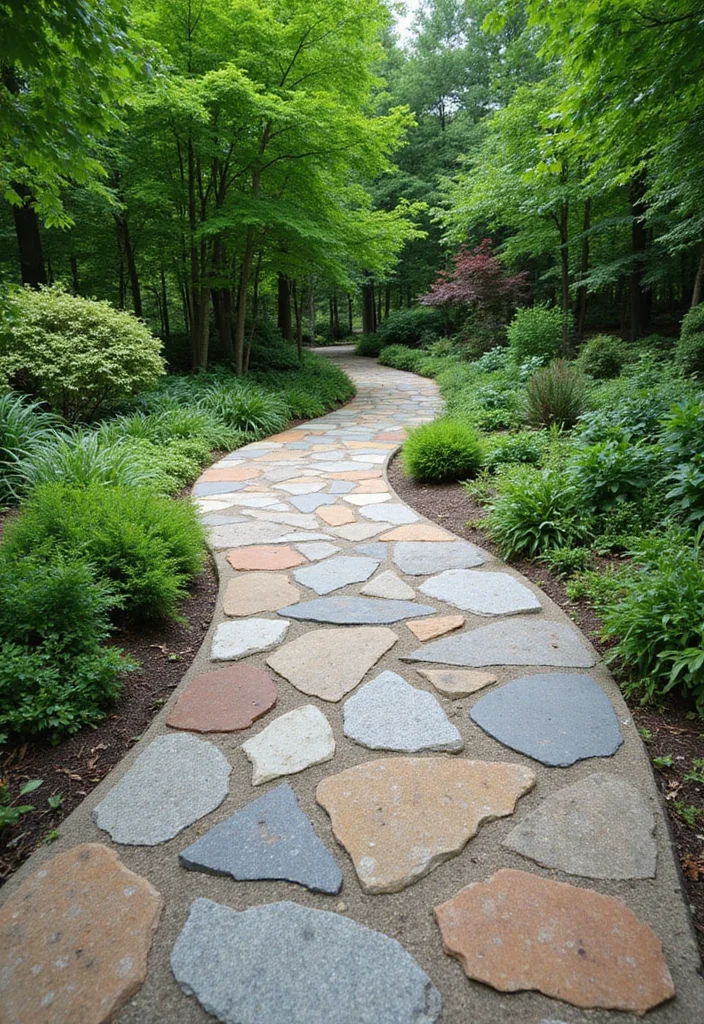 10 Backyard Paver Ideas Budget for Simple Durable Outdoor Style 1. Stylish Stone Pathways
