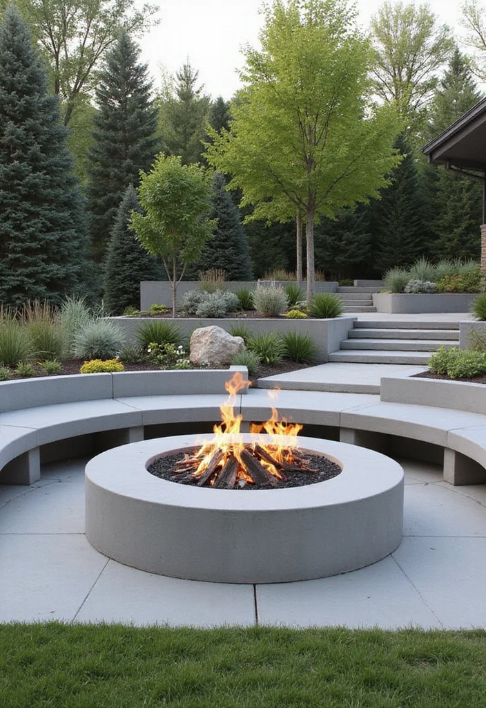 10 Small Fire Pit Ideas Backyard for Cozy Affordable Nights - 5. Concrete Fire Pit