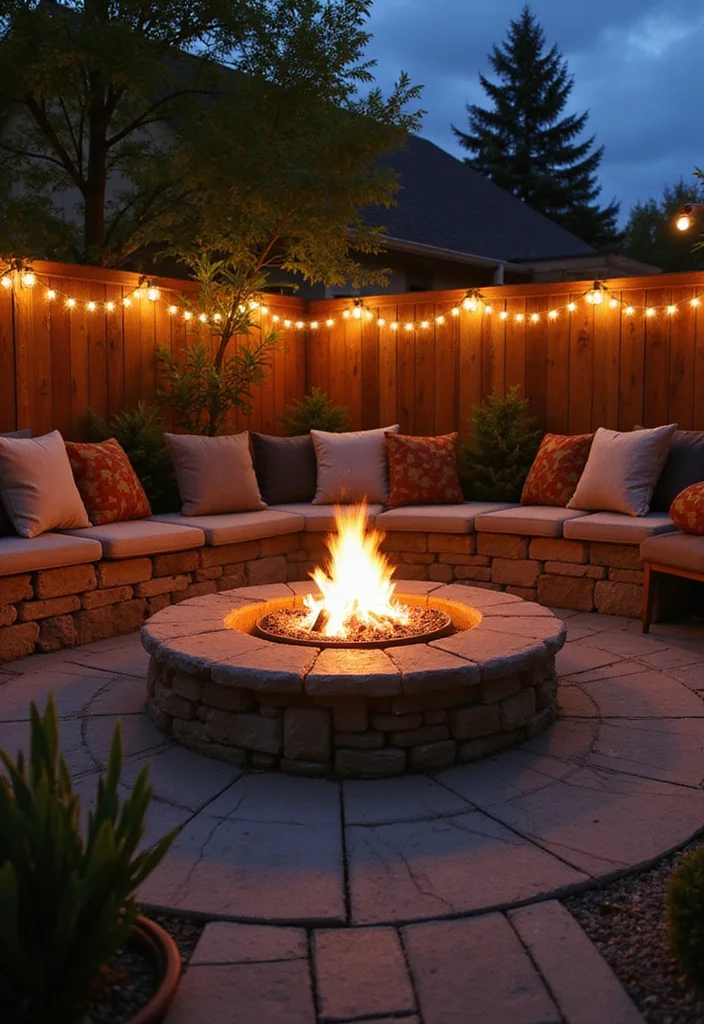 10 Small Fire Pit Ideas Backyard for Cozy Affordable Nights - 9. Fire Pit with Seating Wall