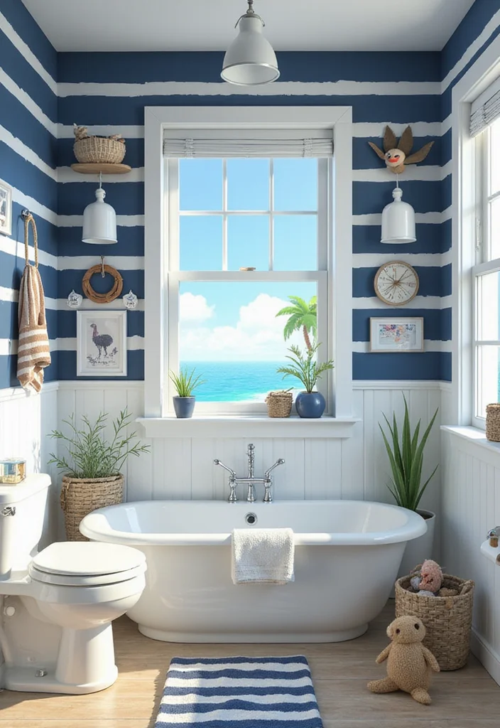12 ACNH Bathroom Ideas for Cute Creative Island Inspired Style 7. Nautical Themes