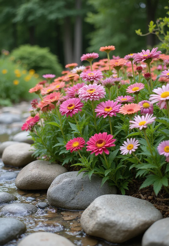 12 Backyard Landscaping Rock Ideas for Low Maintenance Natural Style 6. River Rock Borders
