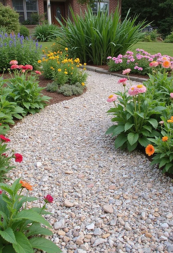 12 Backyard Landscaping Rock Ideas for Low Maintenance Natural Style 8. Rock Mulch in Flower Beds
