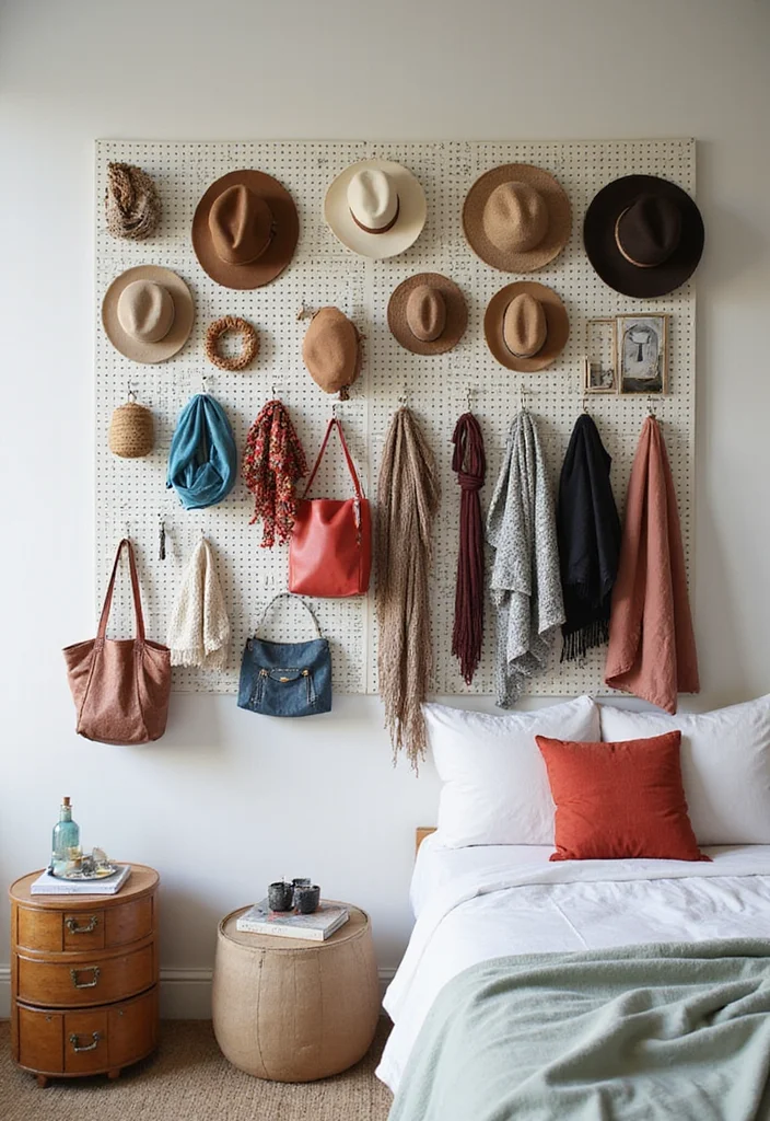 12 Bedroom Clothes Storage Ideas for Organized Space Saving Living 4. Hooks and Pegboards
