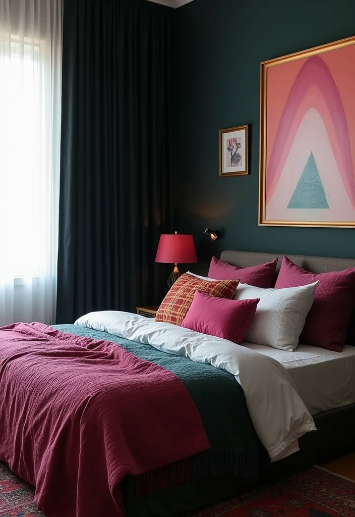 12 Black Curtains Bedroom Ideas for Moody Cozy Modern Vibes 5. Incorporating Accent Colors