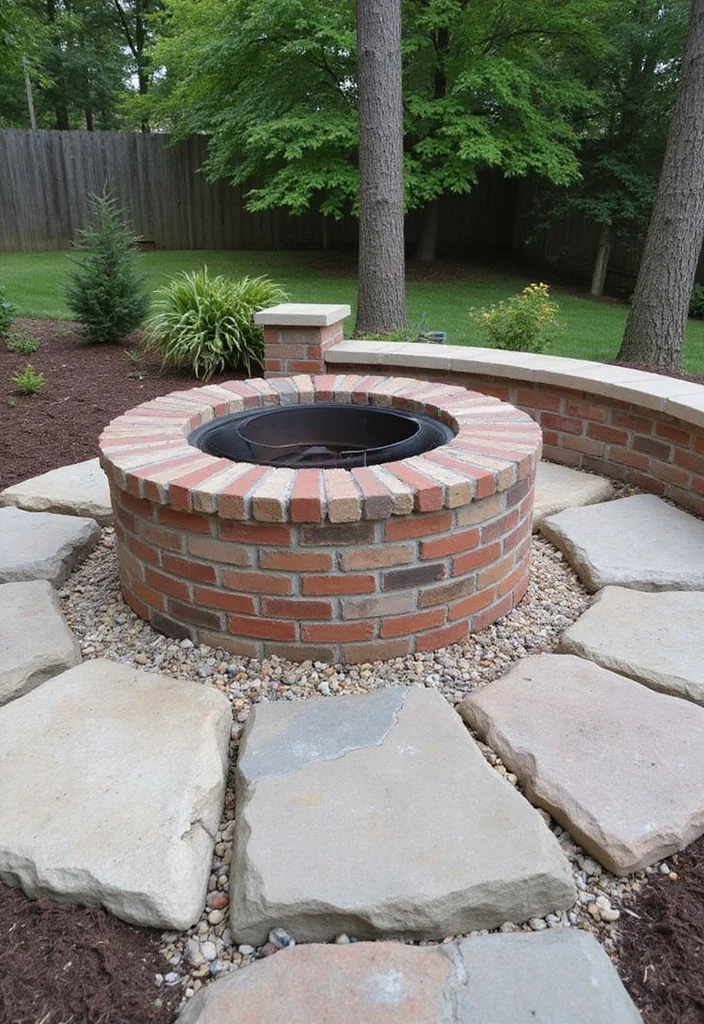 12 Brick Fire Pit Ideas Backyard for Classic Durable Cozy Style 1 12 Brick Fire Pit Ideas Backyard for Classic Durable Cozy Style - 1. Circular Brick Fire Pit