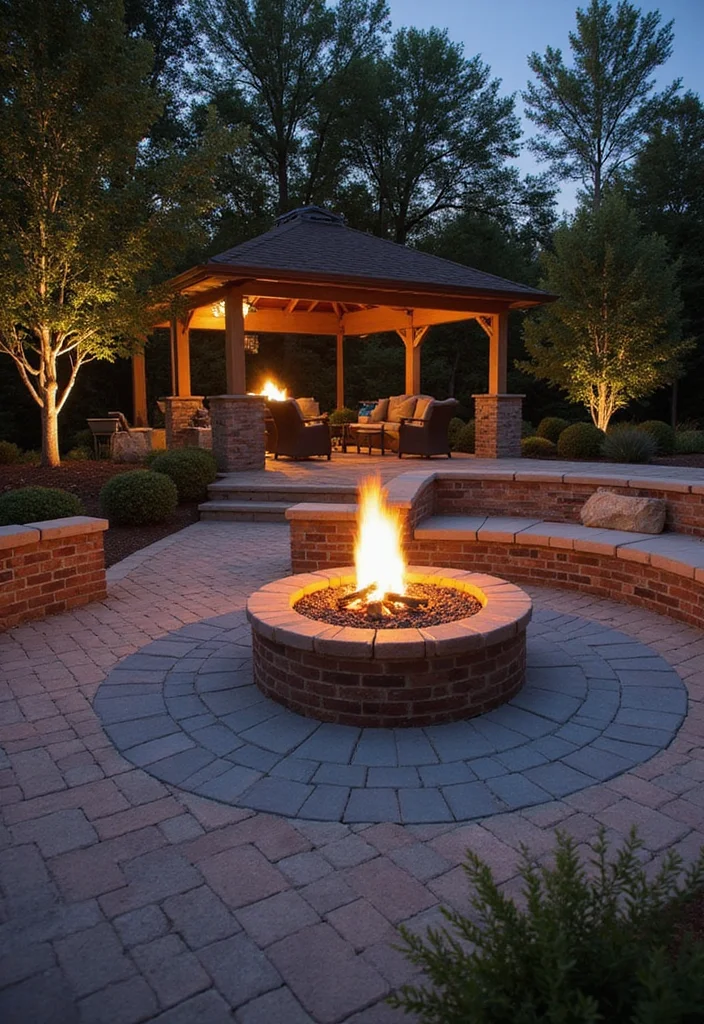 12 Brick Fire Pit Ideas Backyard for Classic Durable Cozy Style 100 12 Brick Fire Pit Ideas Backyard for Classic Durable Cozy Style - 10. Fire Pit Surrounded by Pavers