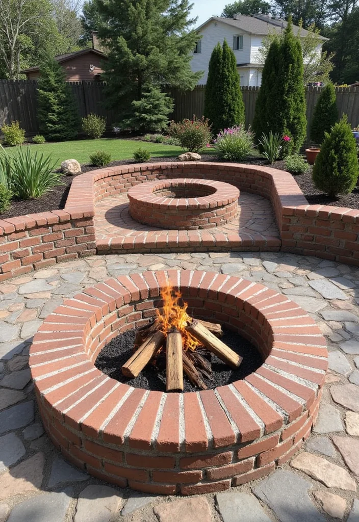 12 Brick Fire Pit Ideas Backyard for Classic Durable Cozy Style 122 12 Brick Fire Pit Ideas Backyard for Classic Durable Cozy Style - 12. Customized Brick Fire Pit