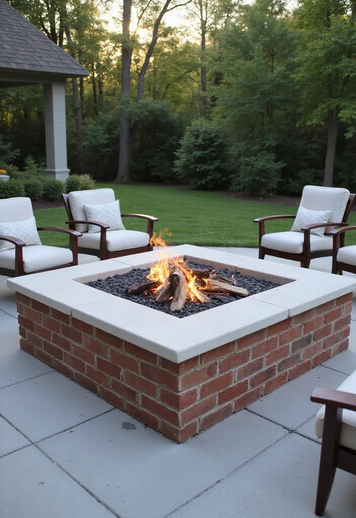 12 Brick Fire Pit Ideas Backyard for Classic Durable Cozy Style 12 12 Brick Fire Pit Ideas Backyard for Classic Durable Cozy Style - 2. Square Brick Fire Pit
