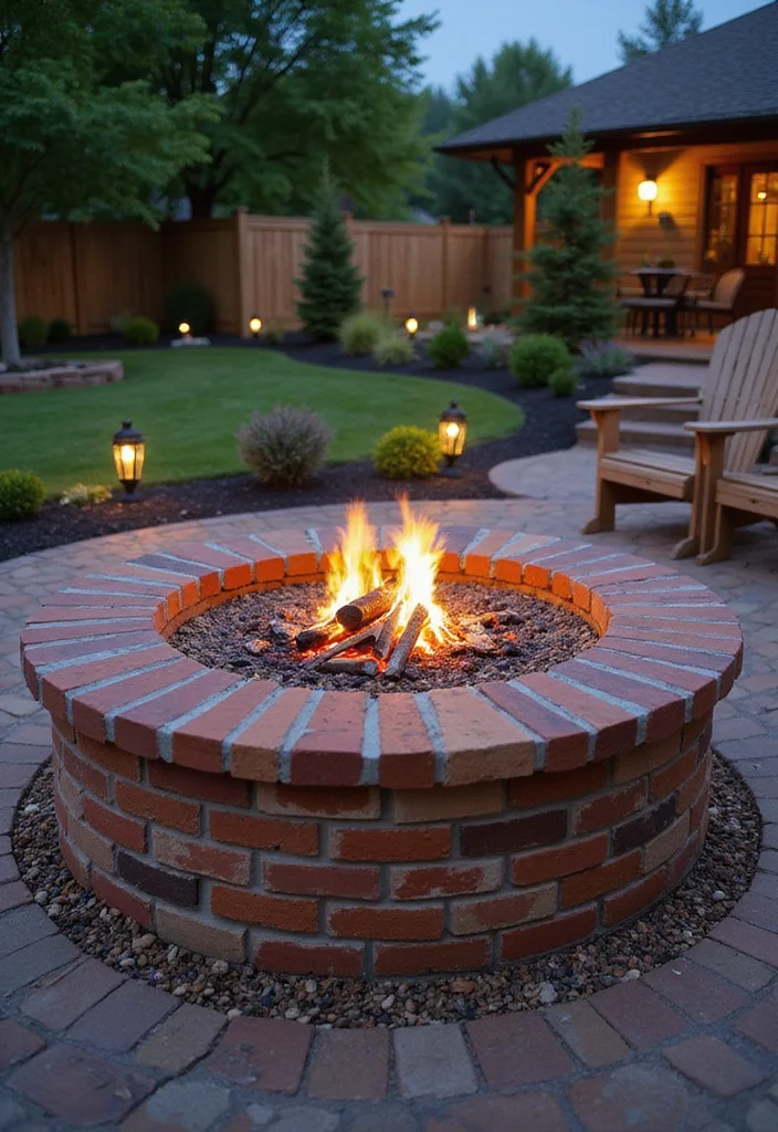 12 Brick Fire Pit Ideas Backyard for Classic Durable Cozy Style 67 12 Brick Fire Pit Ideas Backyard for Classic Durable Cozy Style - 7. Decorative Brick Edging