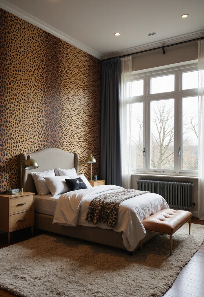12 Cheetah Bedroom Ideas for Bold Fun Patterned Personality 1. Cheetah Print Accent Wall