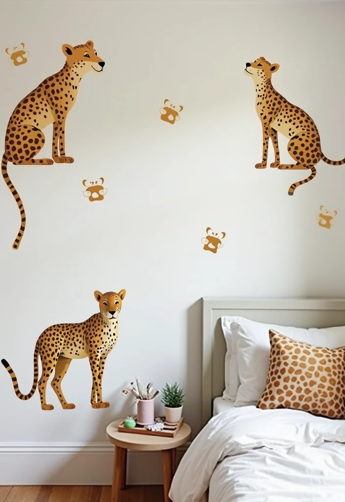 12 Cheetah Bedroom Ideas for Bold Fun Patterned Personality 12. Cheetah Print Wall Decals