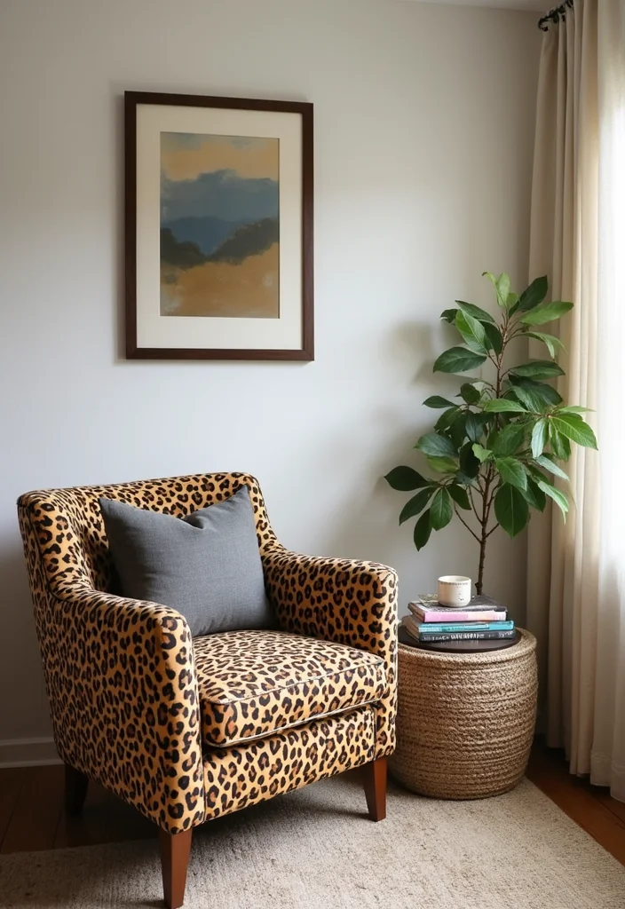 12 Cheetah Bedroom Ideas for Bold Fun Patterned Personality 9. Cheetah Print Furniture Accents