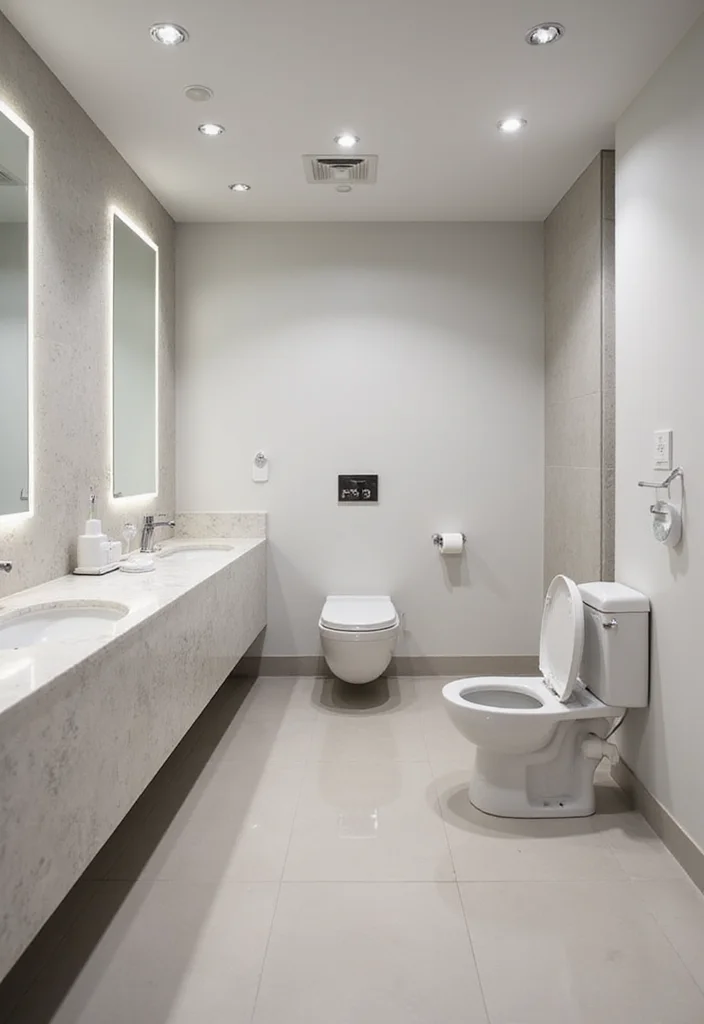 12 Commercial Bathroom Ideas for Clean Durable Functional Design 2. Efficient Layouts