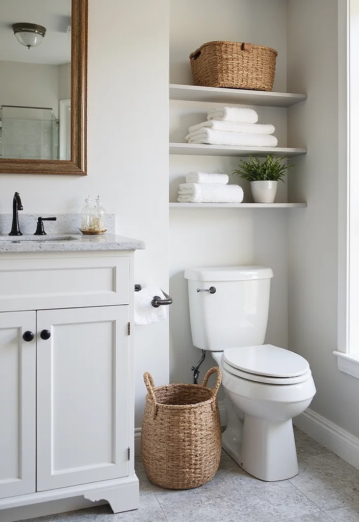 12 Commercial Bathroom Ideas for Clean Durable Functional Design 4. Stylish Storage Solutions