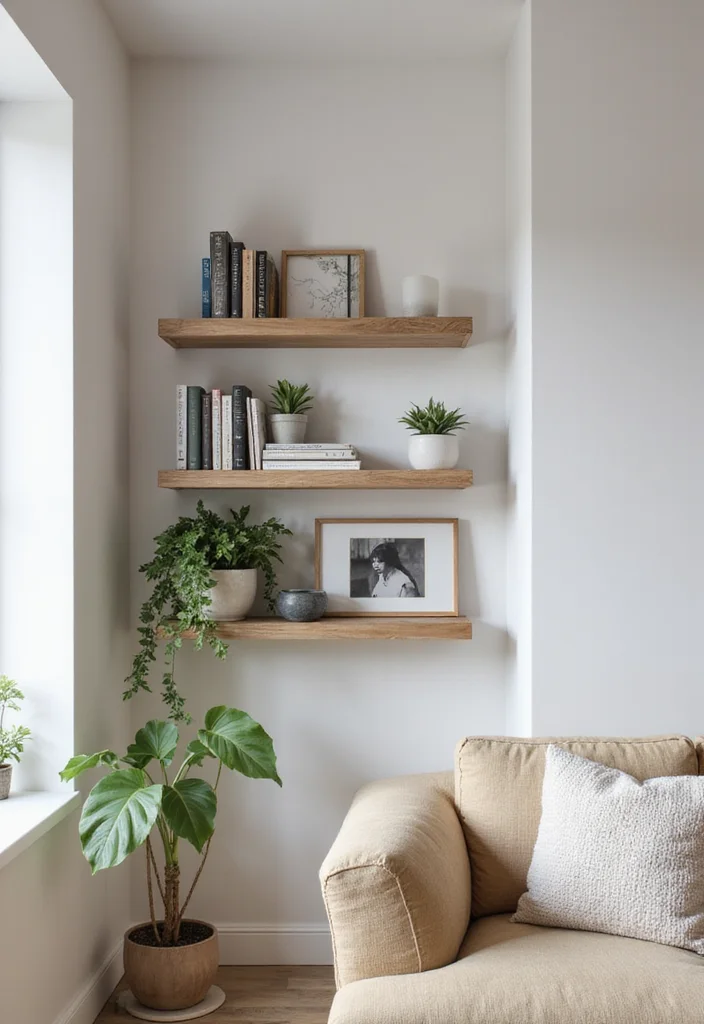 12 Corner Shelf Ideas Living Room for Smart Stylish Use of Space 1 12 Corner Shelf Ideas Living Room for Smart Stylish Use of Space 1. Floating Corner Shelves for an Open Feel