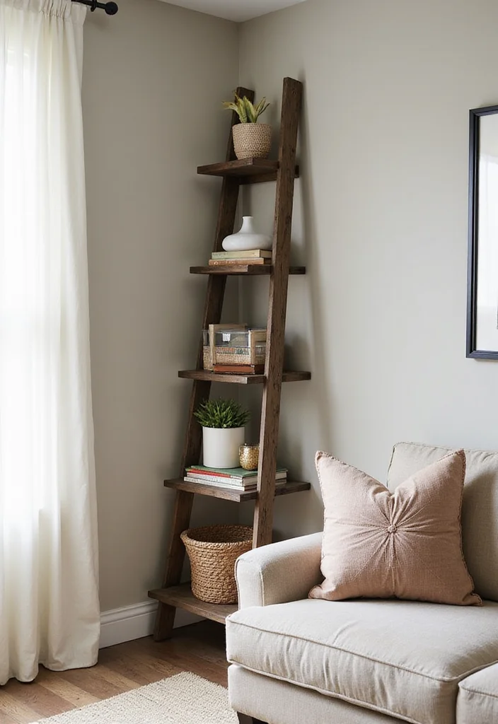 12 Corner Shelf Ideas Living Room for Smart Stylish Use of Space 12 12 Corner Shelf Ideas Living Room for Smart Stylish Use of Space 2. Ladder Style Corner Shelf for a Trendy Touch