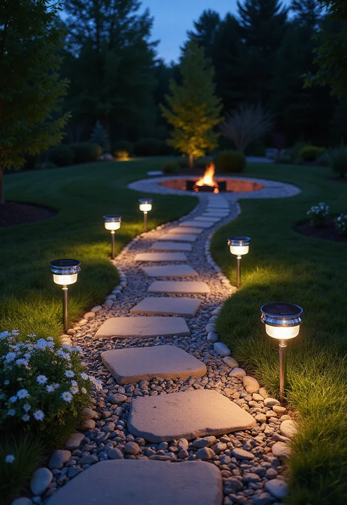 12 Firepit Lighting Backyard Ideas for Warm Inviting Evenings 23 12 Firepit Lighting Backyard Ideas for Warm Inviting Evenings - 3. Solar-Powered Path Lights