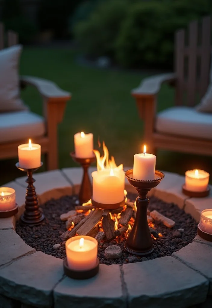 12 Firepit Lighting Backyard Ideas for Warm Inviting Evenings 78 12 Firepit Lighting Backyard Ideas for Warm Inviting Evenings - 8. Candles in Unique Holders