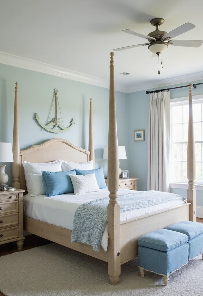 12 Four Poster Bedroom Ideas for Elegant Classic Comfortable Looks - 12. Nautical Inspiration