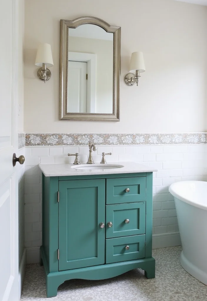 12 Green Vanity Bathroom Ideas for Fresh Colorful Modern Charm 10. Jade Jewel