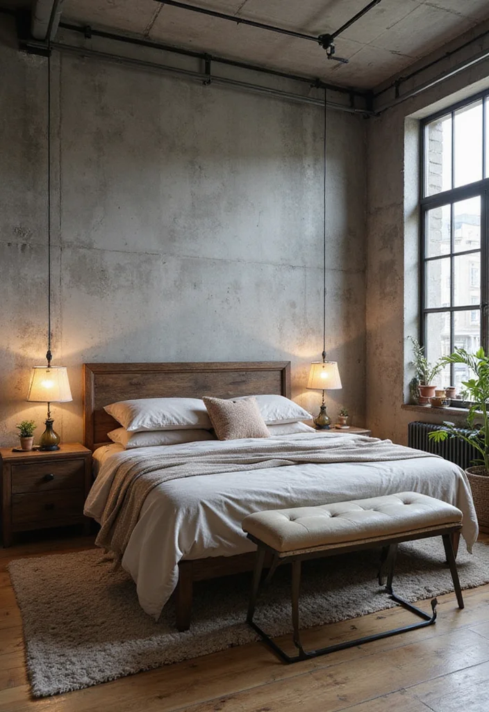 12 Grunge Bedroom Ideas for Dark Edgy Artistic Style 1. Industrial Vibes with Metal Accents