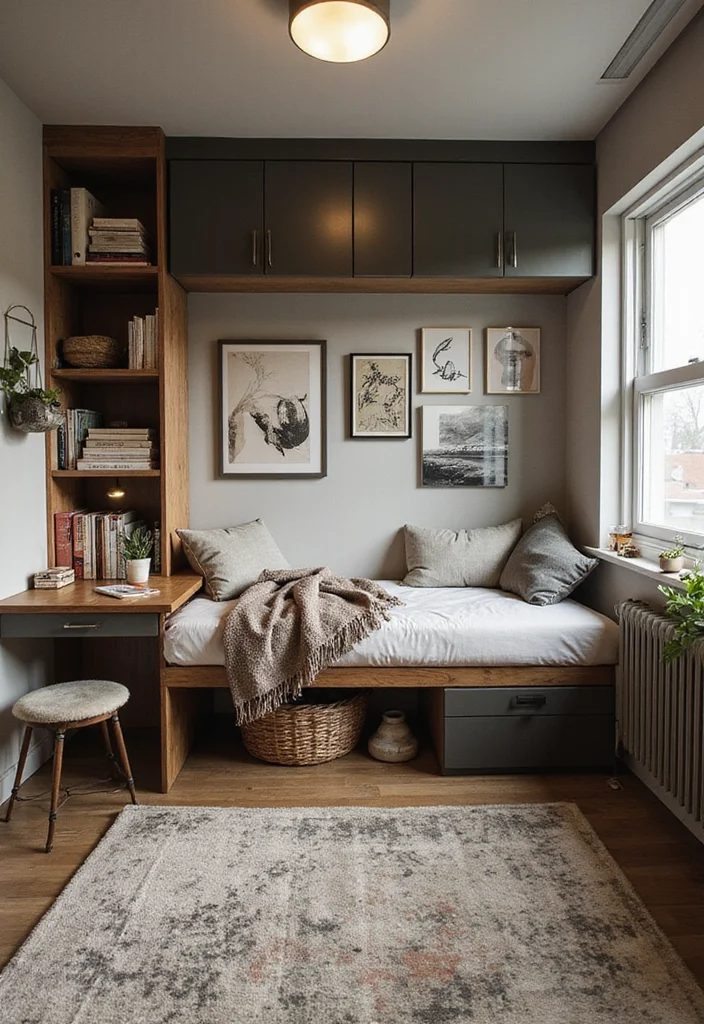 12 Grunge Bedroom Ideas for Dark Edgy Artistic Style 11. Multi Functional Spaces