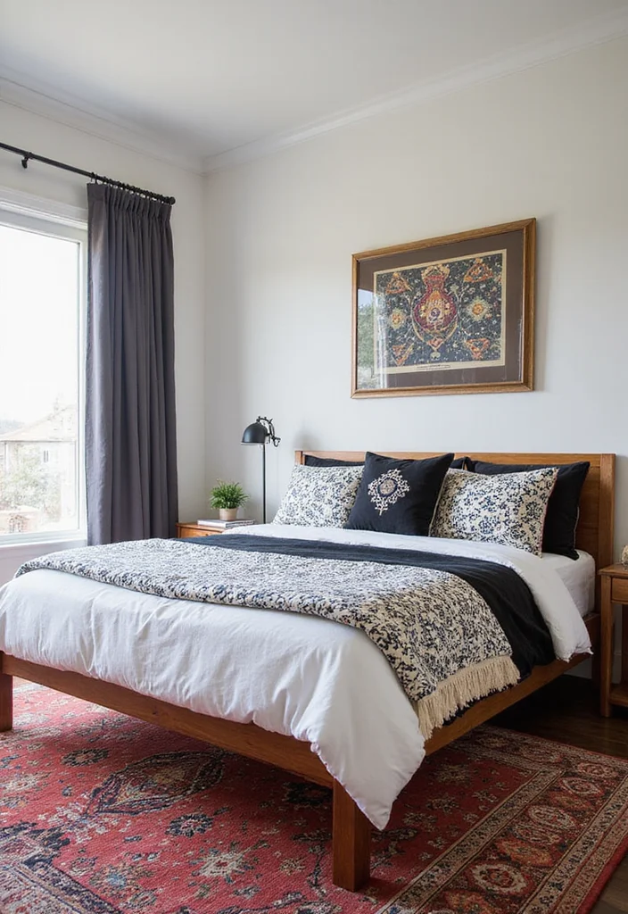 12 Grunge Bedroom Ideas for Dark Edgy Artistic Style 8. Bold Prints and Patterns