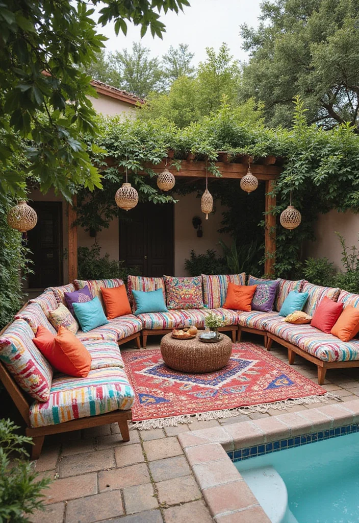 12 Hot Tub and Pool Ideas for Your Backyard Oasis 7. Bohemian Chic Poolside Oasis
