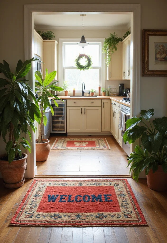 12 Kitchen Entryway Ideas for Better Flow and Welcoming Style 23 12 Kitchen Entryway Ideas for Better Flow and Welcoming Style 3. Welcoming Mat