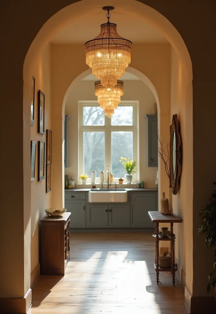 12 Kitchen Entryway Ideas for Better Flow and Welcoming Style 45 12 Kitchen Entryway Ideas for Better Flow and Welcoming Style 5. Statement Lighting