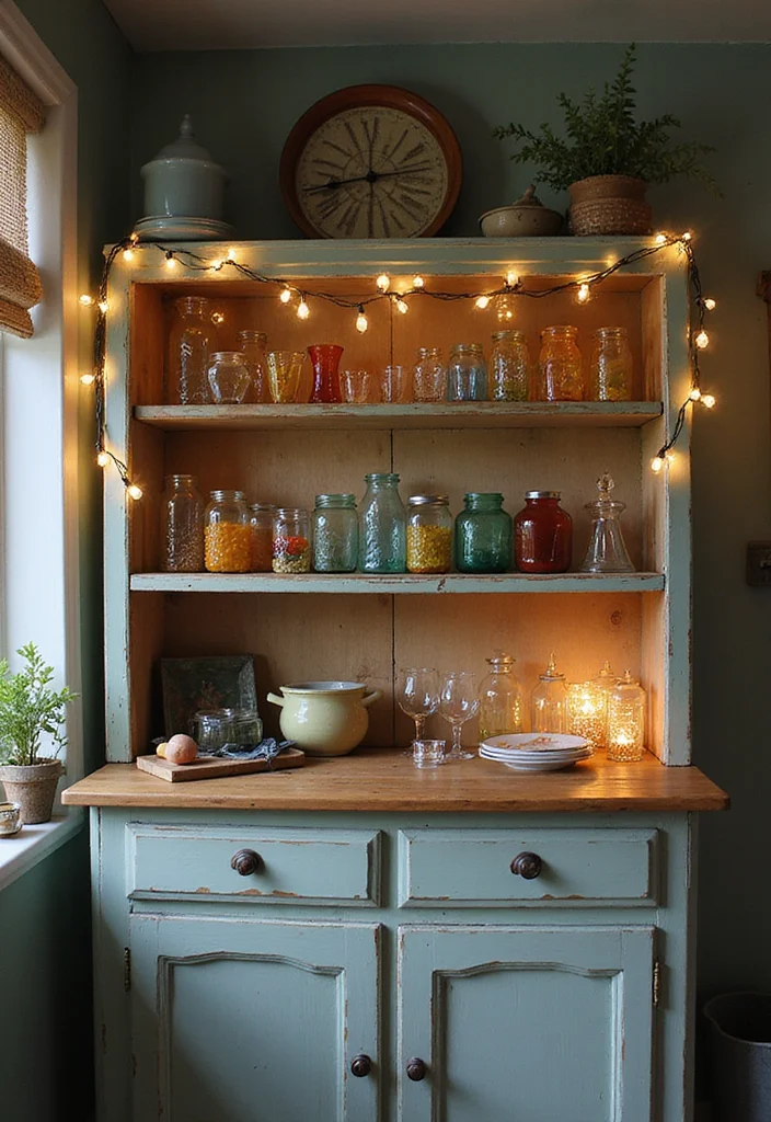 12 Kitchen Hutch Decorating Ideas for Charming Functional Displays 12 12 Kitchen Hutch Decorating Ideas for Charming Functional Displays - 2. Farmhouse-Inspired Glassware