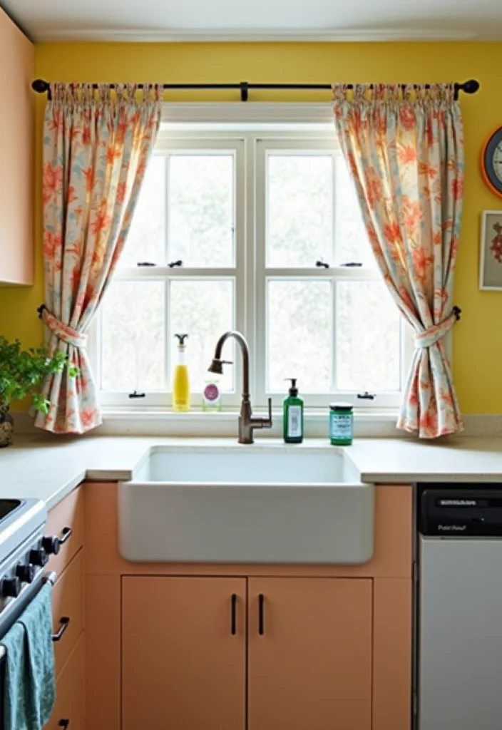 12 Kitchen Patio Door Curtain Ideas for Soft Light and Easy Privacy 11. Tie Top Curtains for Easy Adjustability